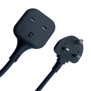 Câble d'extension robuste noir 13A 250V conforme à la norme britannique BS1363 avec fusible pour <span class=keywords><strong>machine</strong></span> à <span class=keywords><strong>laver</strong></span> et appareils électroménagers - Product Image 1