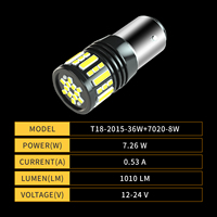 LIAWAY 1157 P21/5W S25 Ampoules LED de clignotants pour feux de recul/de freinage 6000K 7.26W
