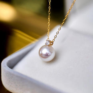 Ensemble collier et boucles d'oreilles en argent pur S925 avec pendentif en perle de culture de style tournesol en chanvre véritable de 8-9 mm - Product Image 5