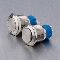 Haute qualité 19mm nouveau Style haute tête ronde réinitialisation momentanée 1NO1NC interrupteur à bouton-poussoir en métal étanche