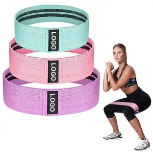 Factory price Cotton Latex Fitness Body Building band one set Hip Resistance Bands