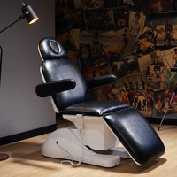 Fauteuil de Beauté Électrique Gris Luxe pour Salon, Table de Massage Esthétique à 3/4 Moteurs, Apprécié des Esthéticiennes