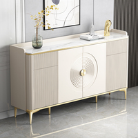 Meja Konsol Putih Modern Mewah Sederhana Lemari Penyimpanan Kayu di Ruang Makan Dapur dengan Laci Bufet Sideboard