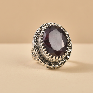 Natural Amethyst Oval <b>Gold</b> Plated Vintage Style Handmade Gemstone Statement Jewelry Women Designer <b>Cocktail</b> <b>Ring</b> - Product Image 5