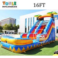 Toboggan aquatique gonflable en PVC de qualité commerciale de 16 pieds de haut à vendre