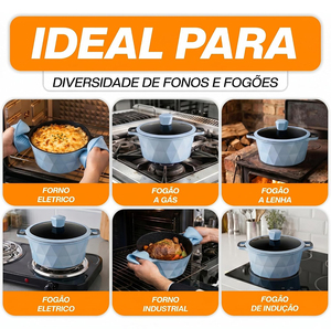 Juego de Ollas de Aluminio Fundido de 14 Piezas de Alta Calidad con Revestimiento Cerámico Moderno, Tapas de Vidrio, Asas Suaves al Tacto y Antiadherentes - Product Image 3
