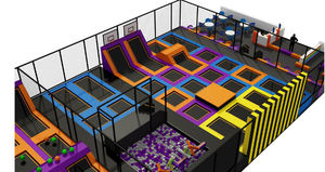 Parque de Trampolines Grande Todo en Uno de Grado Comercial con Temática Urbana, Equipo de Juegos Suaves para Niños y Adultos - Product Image 3