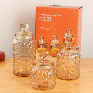 3 Stück <span class=keywords><strong>Set</strong></span> Amber Creative Electro plate Glas Vorrats glas Home Küchen geschirr Glas versiegelt Snack <span class=keywords><strong>Candy</strong></span> Flasche Gläser <span class=keywords><strong>Set</strong></span> - Product Image 2