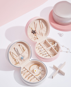 High Quality Portable Velvet Jewelry Case Box Organizer - Luxury Travel Jewelry Box for <b>Rings</b> Earrings Necklaces <b>Storage</b> - Product Image 3