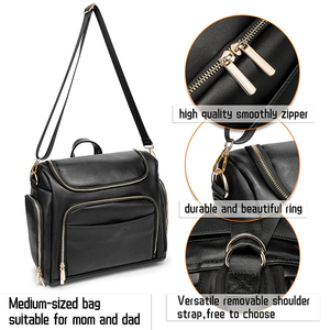Útil conjunto de bolsas de pañales para bebés, bolsa de pañales de cuero PU, <span class=keywords><strong>mochila</strong></span> grande de maternidad, <span class=keywords><strong>mochila</strong></span> para mamá, guardería con cambiador - Product Image 6
