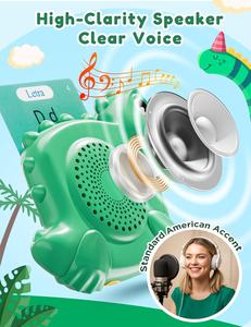 Cartes flash bilingues <span class=keywords><strong>espagnol</strong></span>-anglais pour tout-petits avec 510 mots courants, en forme de dinosaure, jouets vocaux de poche pour <span class=keywords><strong>l</strong></span>'autisme - Product Image 3