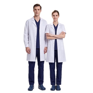 Camici Bianchi Medici, Uniformi per Dottori e Infermieri, Abbigliamento da Laboratorio per Studenti, Maniche Lunghe e Corte, Cotone e Poliestere, Logo Personalizzabile - Product Image 5