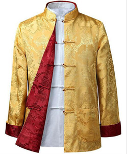 Ecowalson Reversible Tang Suit <strong>Chinese</strong> Jacket Collar Traditional <strong>Chinese</strong> Clothing for <strong>Men</strong> Silk Kungfu Cheongsam Top <strong>Hanfu</strong> <strong>Men</strong> - Product Image 3
