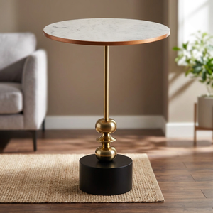Mesa Consola con Base de Aluminio y Tapa de Mármol de la Colección Prime Modern, Diseño Contemporáneo para Sala de Estar, Base Estable - Product Image 6