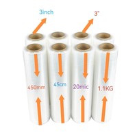 Film d'emballage étirable 500MM 20MIC 17MIC 80GA 100GA 45CM, rouleau jumbo 20 microns, film transparent pour palettes 80 gauge, fabricant