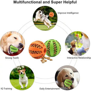 Juguetes interactivos para perros indestructibles OEM de fábrica Fabricante Bola rodante mágica Alimentador lento Dispensador de golosinas Juguetes para masticar perros y Mascotas - Product Image 2