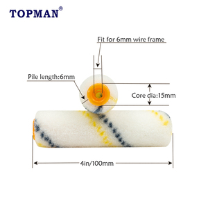 TOPMAN Pennello a Rullo in Nylon di Alta Qualità da 4 Pollici per Vernice Epossidica con Design Eccellente Ricaricabile - Product Image 2