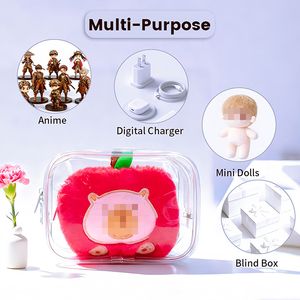 Raiser Factory personalizado Mini portátil impermeable transparente figura pantalla cremallera bolsa peluche estuche de transporte Anime muñeca PVC viaje - Product Image 5