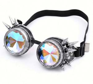 Gafas de Sol Steampunk Redondas con Logotipo Personalizado al por Mayor para Hombre y Mujer, Gafas de Caleidoscopio para Fiesta, Cosplay, Gafas Góticas - Product Image 4
