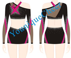 Design de mode filles adolescent pom-pom girl Costumes confortables strass clairs personnaliser Logo Performance porter <span class=keywords><strong>gilet</strong></span> Shorts - Product Image 1