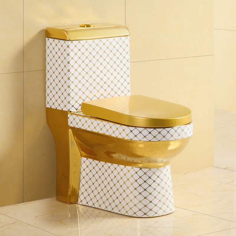 Vente en gros Commode de luxe haut de gamme Golden Dragon Electroplated Washdown Salle de bain Wc Toilette monobloc