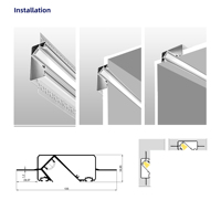 Profils d'extrusion en aluminium pour LED, canal en aluminium pour escaliers/murs, bande encastrée en aluminium