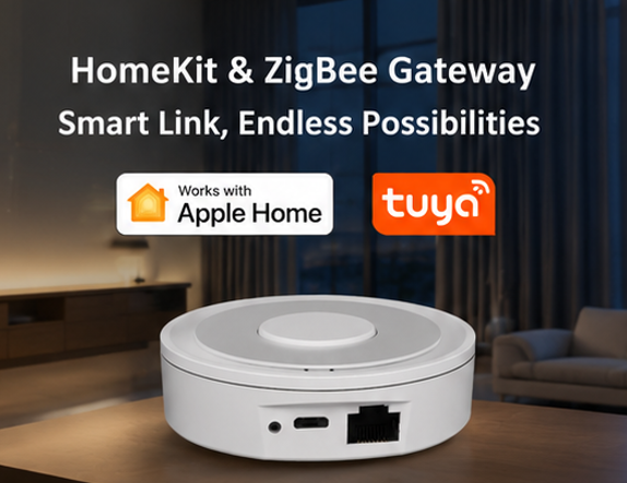 OEM Tuya ZigBee Gateway Ethernet Smart Home Hub Apple HomeKit Smart Life APP Supports Sensor Switch Curtain Motor Plug Light