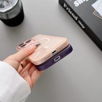 Coque de protection d'objectif transparente magnétique sans fil pour Iphone 13 14 15 Pro Max Anti-chute Tpu couverture de téléphone portable
