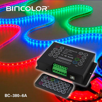 Contrôleur RGB sans fil multifonctionnel Bincolor BC-380-6A à 3 canaux avec écran LED pour programmation DIY