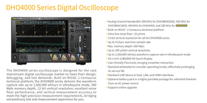 Osciloscopio Digital DHO4204/DHO4804 de 200 MHz, 800 MHz, 400 MHz, 500 Mpts, 12 bits, Sensibilidad Vertical de hasta 100 V/div - Product Image 4