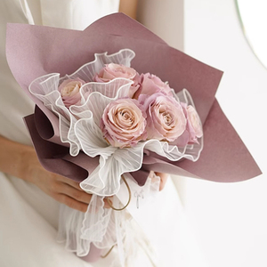 Hàn Quốc Hoa Gói Ngọc Trai Sóng Sợi Bó Hoa Bao Bì Bọc Bó Hoa Ngọc Trai Lưới Nhăn Dợn Sóng Lưới Sợi - Product Image 3