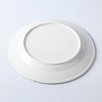 Assiettes à dîner rondes en céramique écologiques au design vintage, sous glaçure brillante verte mouchetée, motif personnalisé pour restaurants