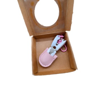 Mini ciseaux ménagers de style japonais avec sac de rangement, couleur unie, garnitures en fil brodé. - Product Image 5