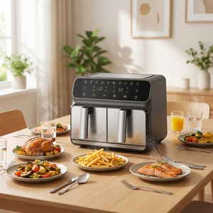 Friteuse à air intelligente double porte 8 litres Factory Healthy – <span class=keywords><strong>Appareil</strong></span> de cuisine intelligent pour une <span class=keywords><strong>cuisson</strong></span> rapide - Product Image 1