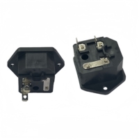 10A 250V AC IEC 320 C14 Ac Prise d'entrée encastré Snap in Power Adapter Fusible Holder C14 Industrial Connector