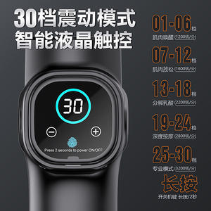 Pistolet de massage professionnel 12 niveaux de vitesse 1500-3200 tr/min Moteur sans balais 5 têtes de massage Batterie au lithium rechargeable par USB - Product Image 5