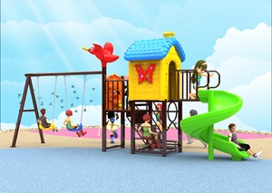 Tobogán Familiar para Niños, Columpio de Plástico, Columpios Ajustables, Tobogán para Exteriores, Juego de Jardín, Casa de Juegos para Niños - Product Image 4