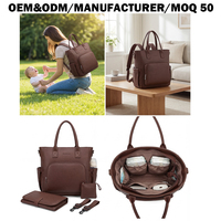 Sac à dos pour maman en cuir vegan sur mesure, sac à langer avec sangles pour poussette, personnalisation complète du logo et de la couleur, fabricant OEM