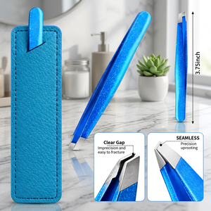 Pinzas para Cejas de Acero Inoxidable con Punta Puntiaguda, Duraderas, Estilo Moderno, con Estuche - Product Image 4