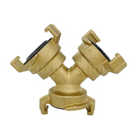 Acoplamiento rápido de latón en forma de Y de 3 vías, conector giratorio de tres vías tipo alemán para manguera de aire, para jardín y tuberías neumáticas