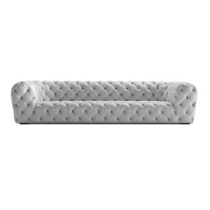 Divano Glam in <span class=keywords><strong>Velluto</strong></span> Contemporaneo, Arredamento Moderno di Lusso, Stile Chesterfield Trapuntato a Tre Posti - Product Image 6