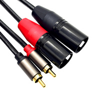 Câble de connexion audio stéréo HiFi 3M RCA vers XLR mâle 2 RCA vers 2 XLR mâle Câble de chemin pour appareils audio et vidéo