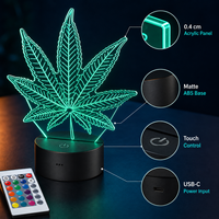 Lampe de nuit LED 3D/LED moderne, décorative, personnalisée, créative, populaire, de qualité supérieure, polyvalente, pour la maison, la chambre à coucher, avec acrylique