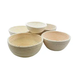 9 ''/10" Round Bread Proof ing Basket Set mit Stoff auskleidung für Sauerteig, inklusive Metall teigsc haber, Brot lahm
