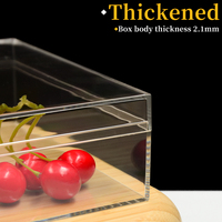 Boîte d'Emballage Personnalisée pour Desserts en Acrylique, Grande, Plate et Transparente, Conteneur à Tiramisu pour Sushi, Bonbons, Gâteaux et Chocolats