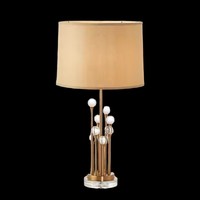 ENSEMBLE américain discret lumière luxe rétro boule de cristal concepteur tissu couverture lampe de Table pour chambre salon