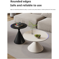 Table basse ronde moderne en pierre frittée, portable, décorative, minimaliste, créative, blanche, pour petit salon ou maison