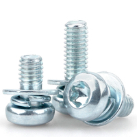 GB2672 Tête Torx ronde Trois vis combinées Zingué Plum Pan Head Flat Spring Washer Machine Bolts Anti-theft Screw