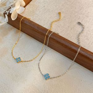 Pulsera <span class=keywords><strong>de</strong></span> Plata <span class=keywords><strong>de</strong></span> Ley 925 con Trébol <span class=keywords><strong>de</strong></span> Cuatro Hojas y Turquesa, Chapada en Oro, Estilo Medieval Vintage, Joyería <span class=keywords><strong>de</strong></span> la Suerte para Mujer, Venta al Por Mayor SPJ - Product Image 2