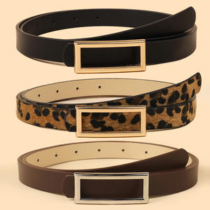 Yonger coreano Casual moda Joker estilo señoras Jeans cinturón al por mayor Cruz-Frontera Rectangular aleación hebilla PU cinturones de plástico - Product Image 3